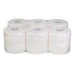 Mini toilet paper, 2-ply, 16 gsm, h9.2 cm, 160 m, 890 sheets (9.2 x 18 cm), Ø 19.5 cm/63 mm, 12 rolls per pack. - Image 2