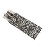 Papīra kabatiņas galda piederumiem ar salveti,  90x240mm, melnas/baltas, iepakojumā 125gab. - Image 4