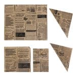 Popieriniai maišeliai kūgio formos 180x180 mm, PAP, GS 40 gsm, rudos sp., Newspaper - Image 4