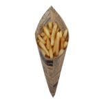 Conical paper bags 220x220mm, PAP, GS 40gsm, brown with newspaper print - Image 2