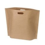 Popieriniai maišeliai su iškirptomis rankenėlėmis, 520x150x440mm, 100gsm, rudos sp., D-Bags