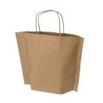 Popieriniai maišeliai su suktomis rankenėlėmis, 300x100x250 mm, 70 gsm, rudos sp., B-Bags