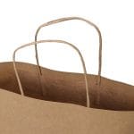 Popieriniai maišeliai su suktomis rankenėlėmis, 360x100x270 mm, 80 gsm, rudos sp., B-Bags - Image 2