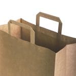 Popieriniai maišeliai su plokščiomis rankenėlėmis, 220x100x240 mm, 70 gsm, rudos sp. - Image 2