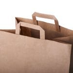 Paper bag with flat handles, 350x180x250mm, 70gsm, brown - Image 2
