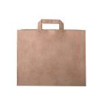 Paper bag with flat handles, 350x180x250mm, 70gsm, brown - Image 3