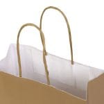 Dovanų maišelis su suktomis rankenėlėmis, 140x85x395 mm, PAP, 110 gsm, auksinės sp. - Image 2