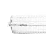 Indeliai PET konditerijos gaminiams 212x103x21/28 mm, su atlenkiamu dangteliu, skaidrūs, 300 vnt. - Image 3