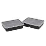 Indeliai PP 1370 ml, 218x169x53 mm, juodos sp., dviejų dalių, daugkartinio naudojimo - Image 4