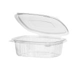 Indeliai PET 250 ml, 132x95x41 mm, su atlenkiamu dangteliu, skaidrūs, 100 vnt.