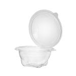 PET containers, 500 ml, Ø152/75 mm, with hinged lid, transparent, 75 pcs.