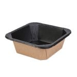 PAP/PE containers, 260 x 165 x 48 mm, black/kraft, 50 pcs.