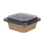 PAP/PE containers, 1200 ml, 260 x 165 x 60 mm, black/kraft, 50 pcs. - Image 3