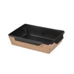 RAR/PE containers, 500 ml, 150 x 100 x 40 mm, black/kraft, 50 pcs.