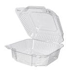 Indeliai konditerijos gaminiams, PET, 104x104x24/24mm, su atlenkiamu dangteliu, skaidrūs, 100vnt.