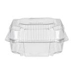 Indeliai konditerijos gaminiams, PET, 104x104x24/24mm, su atlenkiamu dangteliu, skaidrūs, 100vnt. - Image 2
