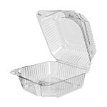 PET confectionery containers 104x104x31/33 mm, with hinged lid, transparent, 50 pcs.