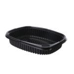 PP containers for hot food, 800 ml, 215 x 170 x 40 mm, black, pack of 40.