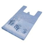 Maišeliai su rankenėlėmis 360+160x650 mm, 50 µm, mėlynos sp., su spauda Winter deer, LDPE, pakuotėje 50 vnt. - Image 2