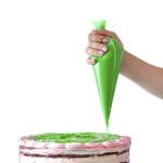 Anti-slip conical pastry bags 15x30cm 80μm, green, LDPE (100 pcs/roll)