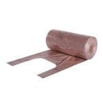 Maišeliai su rankenėlėmis 21+12x50cm, 13µm, rudos sp., HDPE, rulone 240vnt.