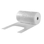 Maišeliai su rankenėlėmis 21+11x45cm, 9µm, skaidrūs, HDPE, rulone 500vnt.