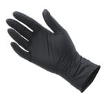 Nitrilinės pirštinės be pudros, XL dydis, juodos sp., pakuotėje 100 vnt.
