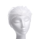 Kepuraitės SPINO vienkartinės, baltos sp., 52 cm, gofruotos, PP, pakuotėje 100 vnt.