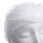 Kepuraitės SPINO vienkartinės, baltos sp., 52 cm, gofruotos, PP, pakuotėje 100 vnt. - Image 2