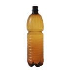 PET bottles (30% rPET) 1 litre, neck Ø28 mm, brown, round, pack of 144. - Image 3