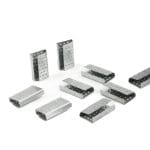 Metalinės kabės 16 mm x 28 mm PET ir PP įtempimo juostoms, pakuotė po 1000 vnt.