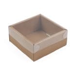 Dovanų dėžutė 100x100x50mm su skaidriu PE dangteliu, 14E