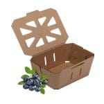 Gofruoto kartono dėžutė uogoms 139 x 97 x 60 mm su atlenkiamu dangteliu, 300 ml, kraft, rudos sp., pakuotėje 20 vnt. - Image 3