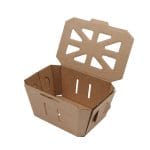 Gofruoto kartono dėžutė su dangteliu uogoms 500 g, kraft