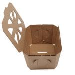 Gofruoto kartono dėžutė su dangteliu uogoms 500 g, kraft - Image 3