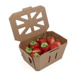 Gofruoto kartono dėžutė su dangteliu uogoms 500 g, kraft - Image 4