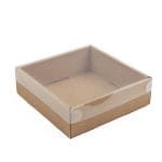 Dovanų dėžutė 150x150x50 mm su skaidriu PE dangteliu, 14E, pakuotėje 10 vnt.