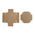 Gofruoto kartono dėžutė 150x150x80 mm su dangteliu, rudos sp. - Image 3