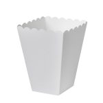 Kartona kaste popkornam L, PAP, 250 gsm, balta, iepakojumā 100gab.