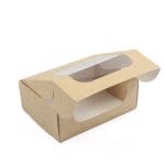 Cardboard boxes for confectionery with a window and lid, 160x120x60mm, brown - Image 3