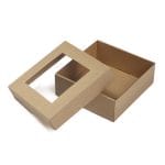 Mikro gofruoto kartono dėžutė su langu 160x160x60 mm - Image 4