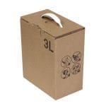 Corrugated cardboard boxes for bag-in-box bags, 3 litres