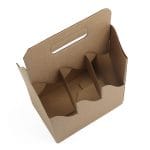 Gofrētā kartona kaste sešām 0.33L pudelēm, 180x120x260mm, brūna, iepakojumā 20gab. - Image 2