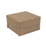 Kartoninė dėžutė konditerijos gaminiams 18x18x10cm su dangteliu, baltos/rudos sp., pakuotėje 100 vnt. - Image 3