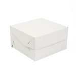 Kartoninė dėžutė konditerijos gaminiams 18x18x10cm su dangteliu, baltos/rudos sp., pakuotėje 100 vnt. - Image 4