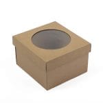 Dovanų dėžutė 180x180x120 mm su dangteliu ir skaidriu langeliu, 14E, pakuotėje 10 vnt.