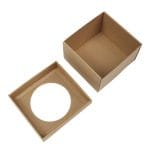 Dovanų dėžutė 180x180x120 mm su dangteliu ir skaidriu langeliu, 14E, pakuotėje 10 vnt. - Image 2