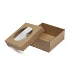 Mikro gofruoto kartono dėžutė su dangteliu ir skaidriu langeliu, 180x180x80 mm, 14E, pakuotėje 10 vnt. - Image 2