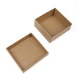 Mikro gofruoto kartono dėžutė 180x180x80 mm su dangteliu, rudos sp. - Image 2