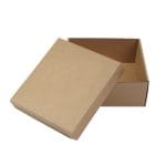 Mikro gofruoto kartono dėžutė 180x180x80 mm su dangteliu, rudos sp. - Image 3